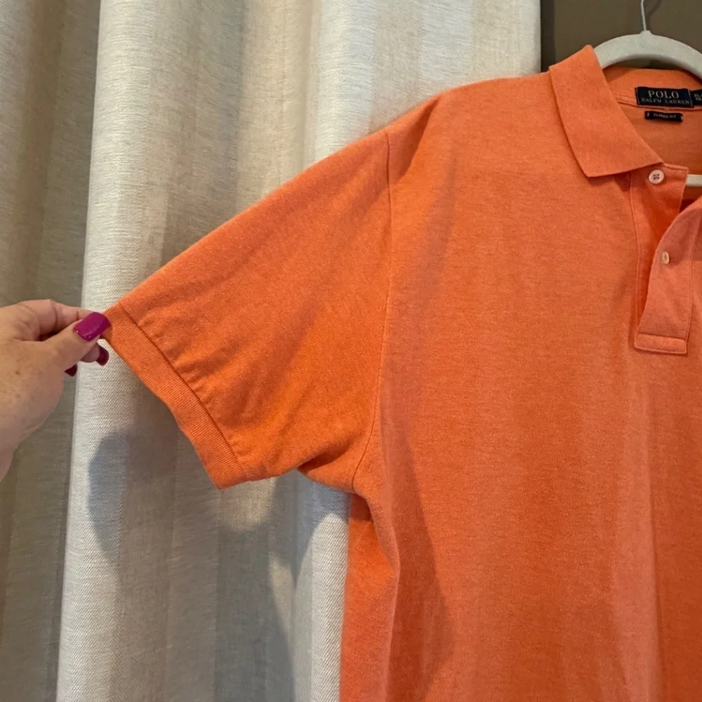 Polo Ralph Lauren Men's Orange Polo Cotton Preppy Shirt, Size XL